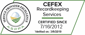 CEFEX Recordkeeping Services Certified since 7/16/2012
