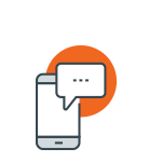 orange mobile phone icon for PEO plans