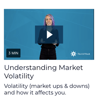 Screenshot of financial wellness video, Understanding market Volatility